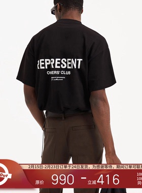 REPRESENT SS25 春夏百搭日常字母logo印花圆领短袖T恤男女同款