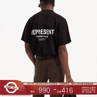 REPRESENT SS25 春夏百搭日常字母logo印花圆领短袖T恤男女同款