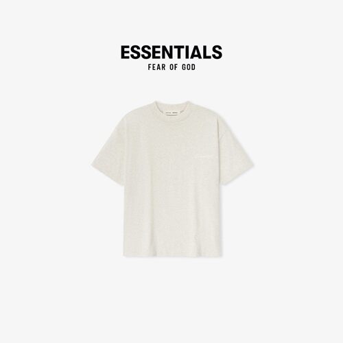 正品Fear of God Essentials 26SS 经典logo刺绣短袖T恤素色打底