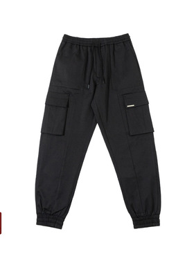 OVERFLOW 春季黑色百搭日常简约街头金属宽松工装裤休闲裤长裤