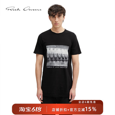 【暗黑先锋】RICK OWENS RO 26SS 脊柱缝线照片印花LEVEL短袖T恤