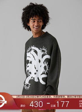 ROUND TWO 美国Wild Growth 系列春季仙人掌荆棘植物针织毛衣