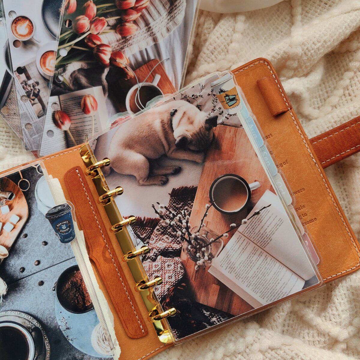 QY复古ins咖啡分隔页A6A7A5slim奇葩欧美风活页手工塑