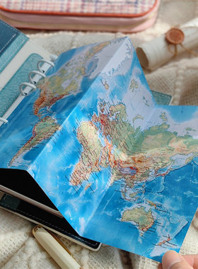 原创手工地图分隔页活页A6A7A8M5A5A5slim世界地图中国地图折页