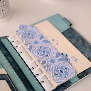 原创中国风青花瓷TODAY尺A5A6A7奇葩A5slim手工塑封分隔页索引