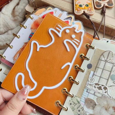 QY 镂空猫咪分隔页A6A7奇葩M5方方子A5slim手工塑封分隔页索引