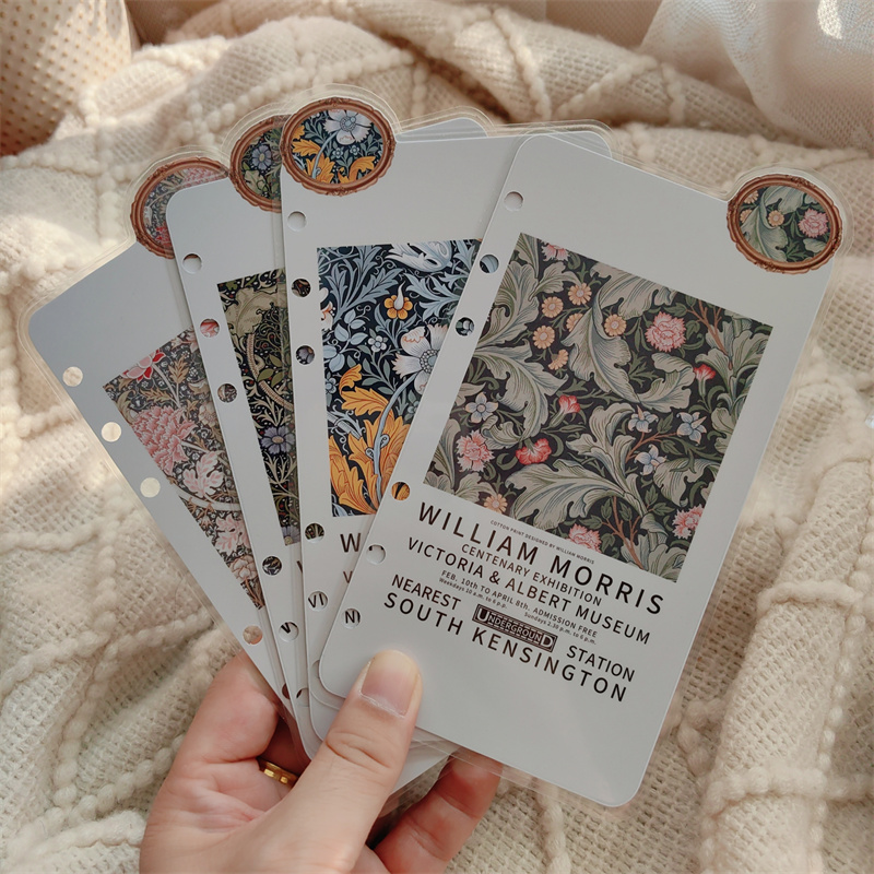 威廉莫里斯艺术画活页分隔页手工塑封A5A6A7A8A5slim小众简约内页