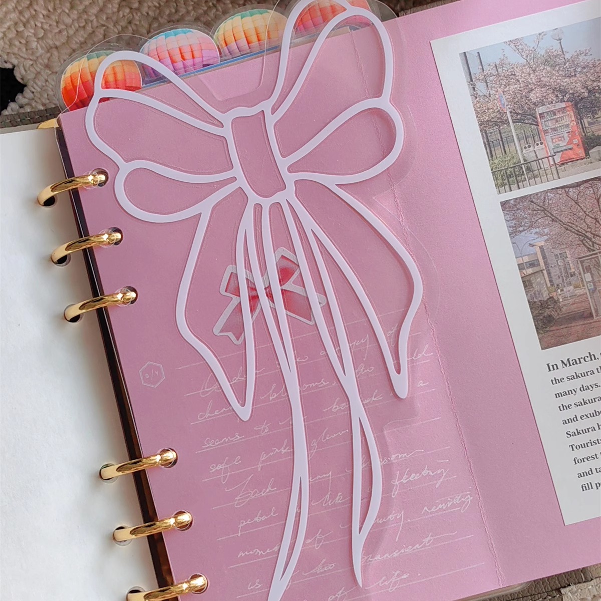 原创白色镂空蝴蝶结分隔页