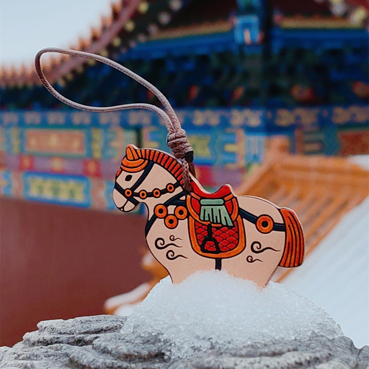 QY 中国风真皮马上好运手工手帐挂件装饰吊牌INS风欧美风活页挂