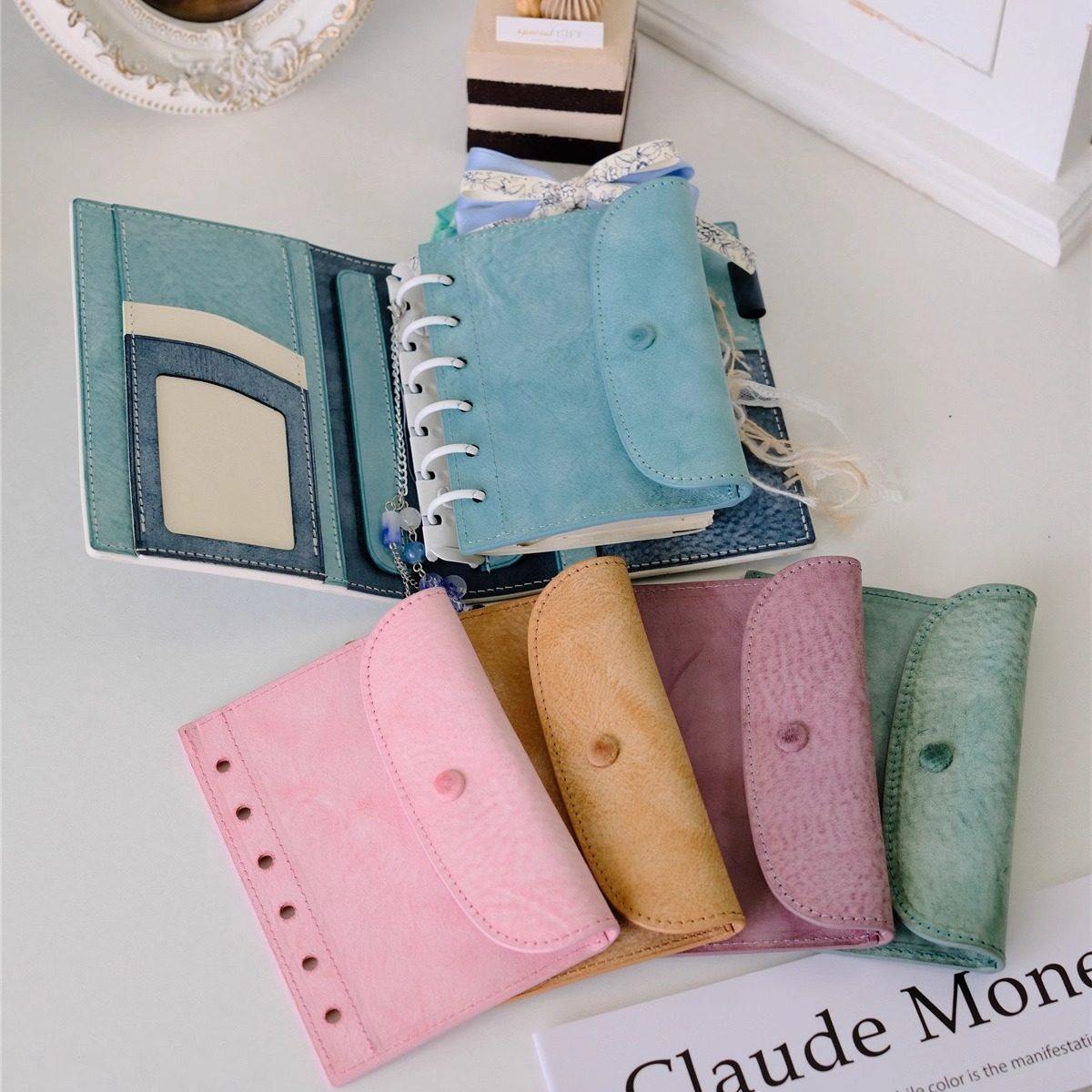 原创彩色阿拉斯加雾蜡皮托斯卡纳植鞣皮活页A6A7活页信封收纳袋,文具电教/文化用品/商务用品,书皮/书衣,淘宝优惠券,粉丝福利购,淘宝优惠卷