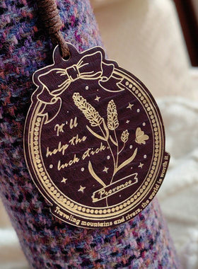 QY 真皮Mbox薰衣草普罗旺斯手工手帐挂件装饰吊牌INS欧美活页挂件