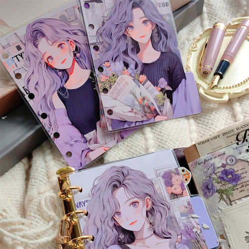 QY 普罗旺斯紫色系少女A5A6A7奇葩M5A5slim手工塑封分隔页索引