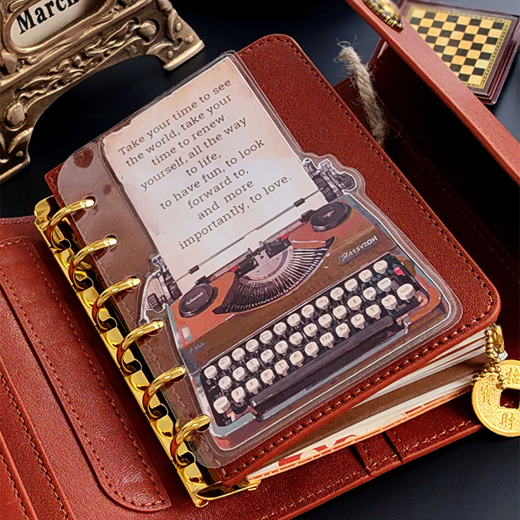 QY时光印记复古打字机活页分隔页A567M5A5slim手工塑封分隔页索引