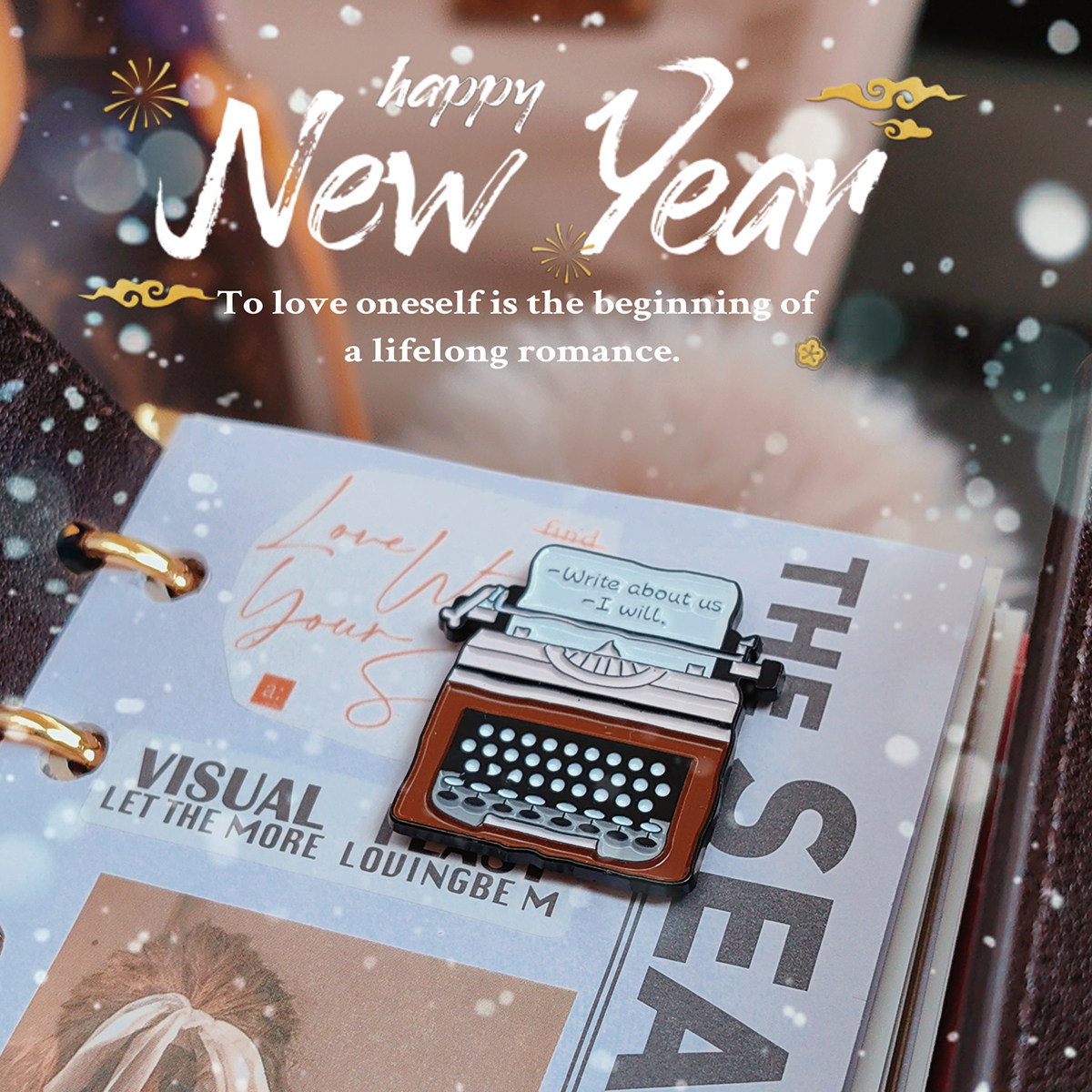 QY 咖色复古打字机磁吸扣磁力扣手工手帐装饰吊牌INS风欧美风活页,文具电教/文化用品/商务用品,书签,淘宝优惠券,粉丝福利购,淘宝优惠卷