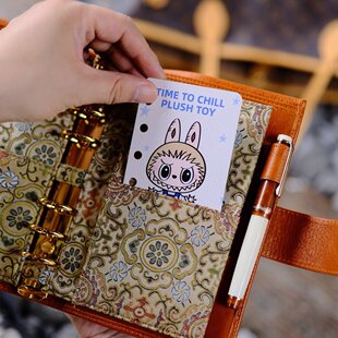 原创宋锦风格A6活页TN收纳袋手帐配件防环印垫收纳活页本收纳文具