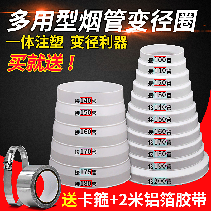 抽油烟机排烟管大小转换接头排风管变径圈厨房烟道管止逆阀变径器