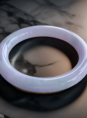 紫色圆条手镯57圈uwu缅甸天然春彩福镯正品老坑a货紫罗兰翡翠手镯