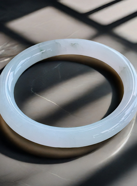 53圈缅甸天然A货翡翠手镯60.40高冰种飘花玉镯子时尚女款圆平安镯