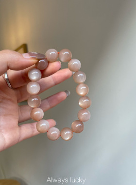巧克力橙月光天然太阳石大颗水晶手串转运去mei运闺蜜礼物手链女