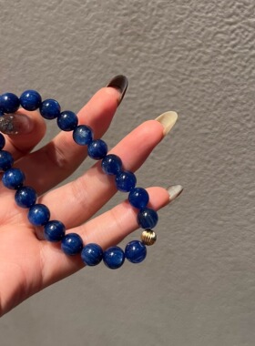 天然蓝晶石美国14K包金手链女