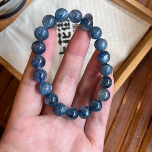 精品！浓色猫眼玉化蓝晶石天然稀有色小众水晶手串礼物女生手链女