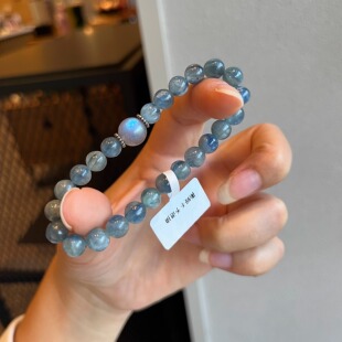 「蓝色秘境」天然玉化蓝晶石猫眼小众轻奢生日礼物手串设计手链女
