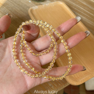 「顺利 暴富」招财精品水晶天然金发晶多圈简约水晶礼物手串女款