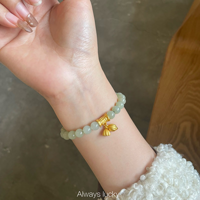 两世欢天然和田玉晴水古风手链女