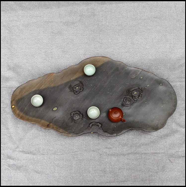 端石梅花坑富甲天下茶盘收藏珍品肇庆端砚清云居砚艺办公室摆件