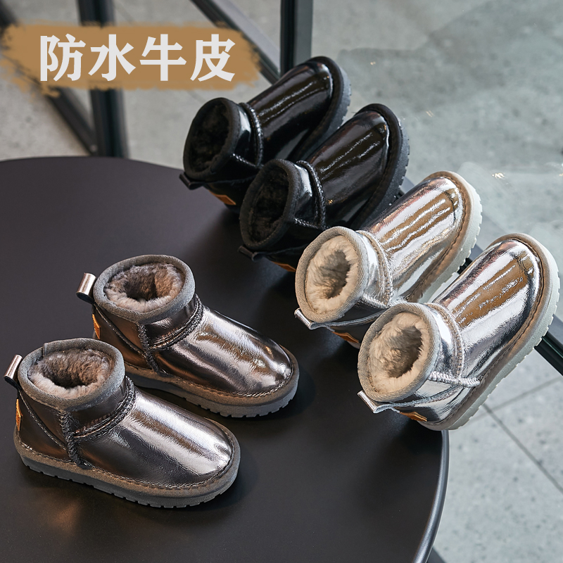 新款防水儿童冬季加绒保暖雪地靴