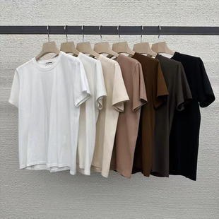 1现 韩国东大门AT THE BAGEL莫代尔棉圆领短袖T恤2025春季新款