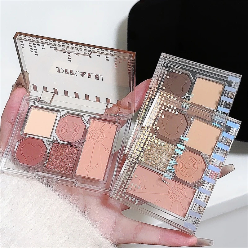 颜值高~【超适合秋冬】5色眼影盘修容腮红高光一体盘减龄初学者女