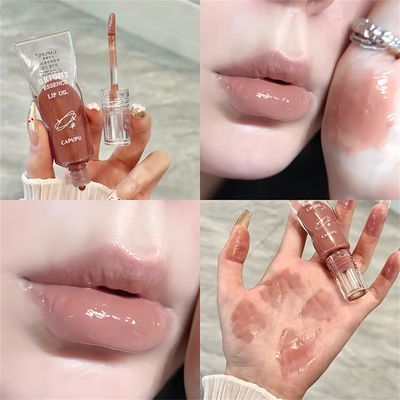 ins超火透明颜料罐冰块丝绒唇釉雾面口红唇彩显白不沾杯口红UNYAK