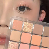 韩系爆款 16眼影珠光哑光粉色大地提亮卧蚕日常淡妆饱和裸色伪素颜