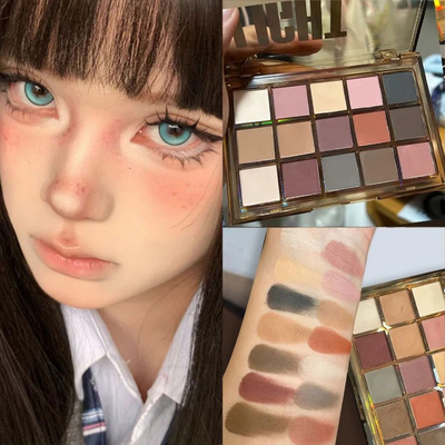 低饱和彩妆盘15色cos专用哑光大地色眼影小众自然ins百搭学生平价