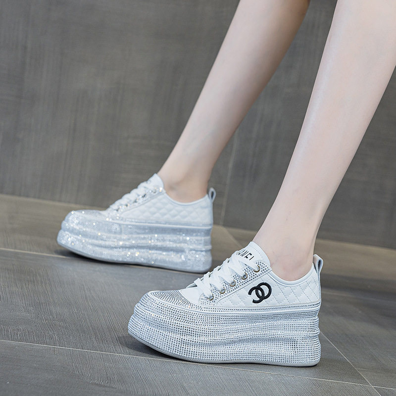 真皮厚底小白鞋女松糕鞋2025春季新款爆款百搭小个子增高休闲板鞋,女鞋,时尚休闲鞋,淘宝优惠券,粉丝福利购,淘宝优惠卷