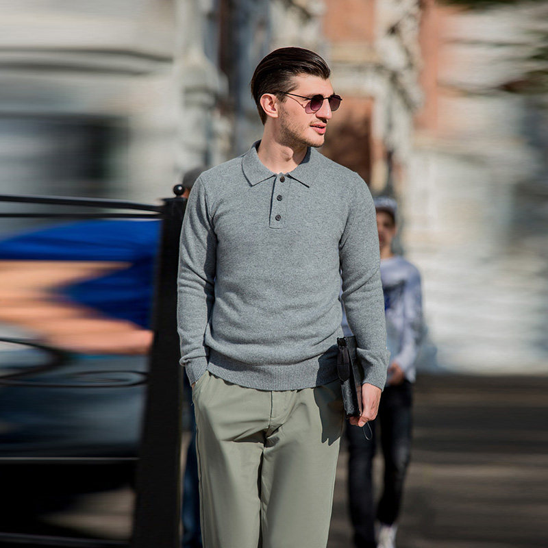 羊绒衫男装翻领100山羊绒商务内搭纯色保暖打底毛衣,男装,羊绒套衫,淘宝优惠券,粉丝福利购,淘宝优惠卷