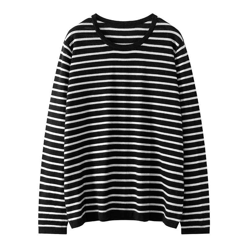 秋冬新款毛衣圆领条纹撞色针织衫100山羊绒长袖内搭,女装/女士精品,羊绒衫,淘宝优惠券,粉丝福利购,淘宝优惠卷