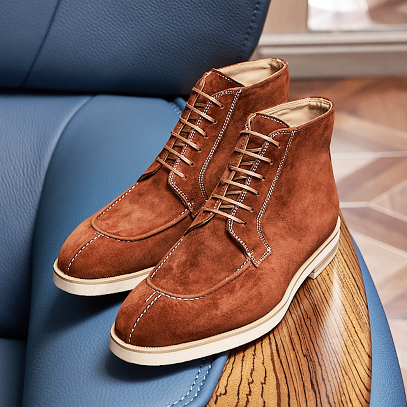 英伦马丁靴男复古真皮短靴子男士高帮工装厚底休闲磨砂皮反绒皮鞋