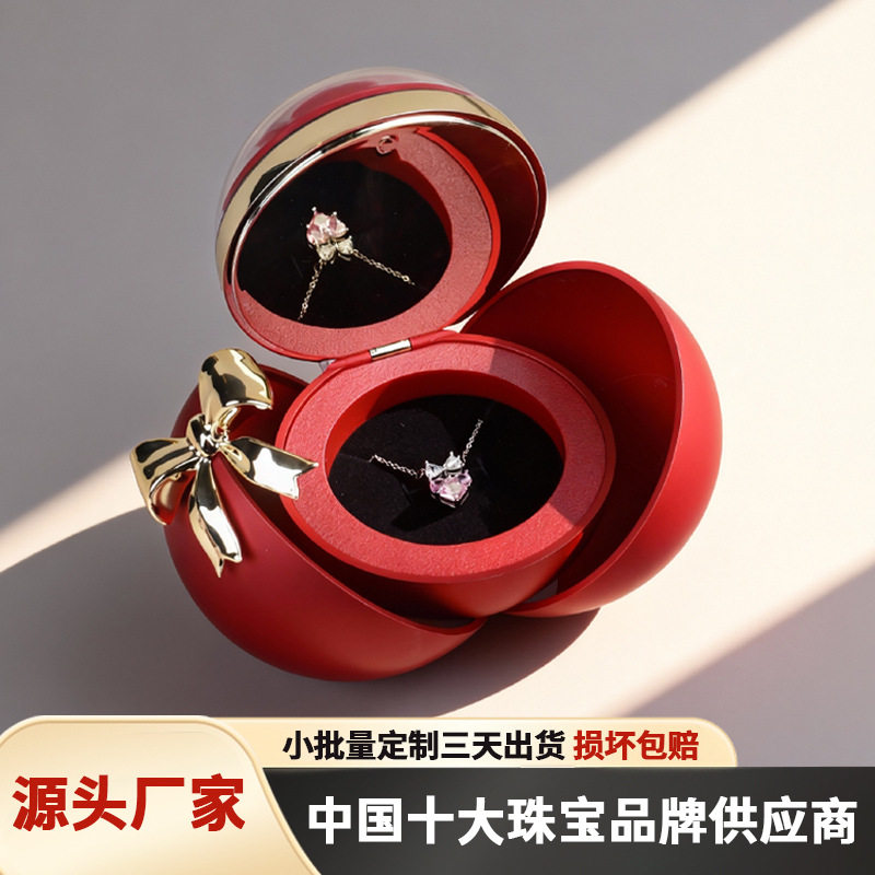 跨境爆款高档情人节礼盒香皂花戒指项链展示浪漫告白玫瑰花戒指盒