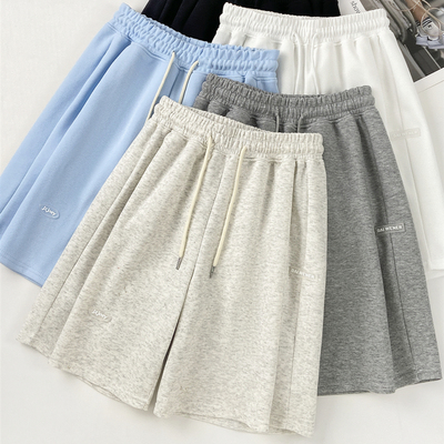 萌姿丹白花短裤夏季薄款高腰