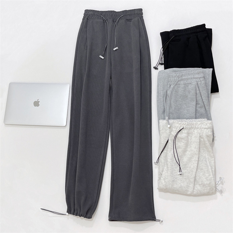 萌姿丹  皮筋抽绳两穿宝藏卫裤束脚阔腿美式直筒裤秋季新款显高瘦,女装/女士精品,休闲裤,淘宝优惠券,粉丝福利购,淘宝优惠卷