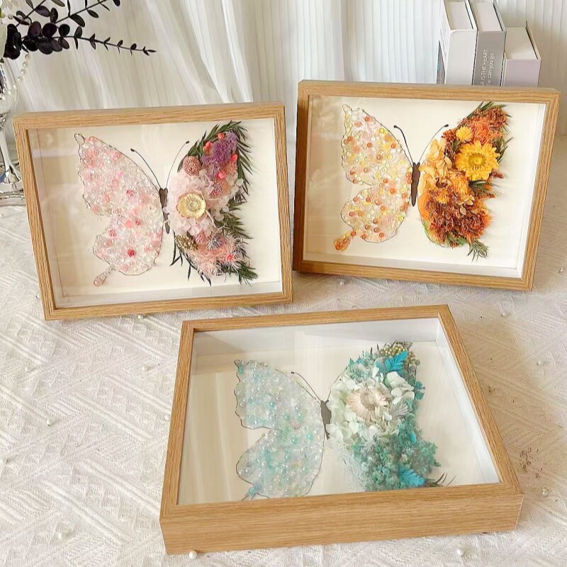 情人节生日礼物蝴蝶永生花干花相框diy手工材料包团建活动花艺