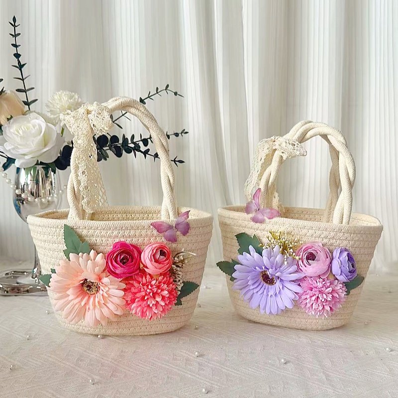 编织包包仿真花diy材料包手工手提包暖场活动节日女神节团建沙龙,箱包皮具/热销女包/男包,手拿包,淘宝优惠券,粉丝福利购,淘宝优惠卷