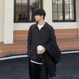 白口阳【番外剧本】POLO老钱风复古麻花毛衣男女同款情侣2024秋冬