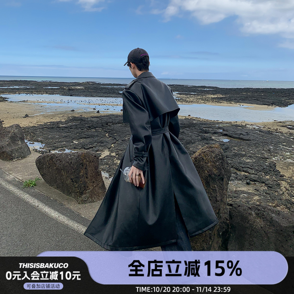 长款白口阳韩风皮衣外套