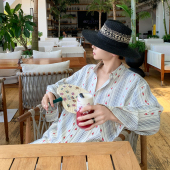 海岛花园 新款 长袖 男慵懒别致衬衣秋季 度假风小碎花衬衫 白口阳