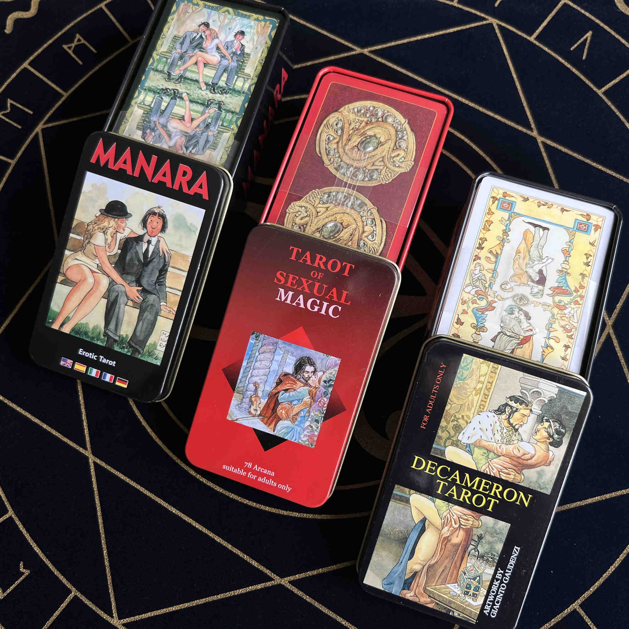 包邮 tarot 朱莉王 十日谈 sexual magic塔罗牌 马口铁盒便携