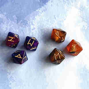 包邮现货 休闲桌游 如尼符号骰子 卢恩树脂色子 送电子资料