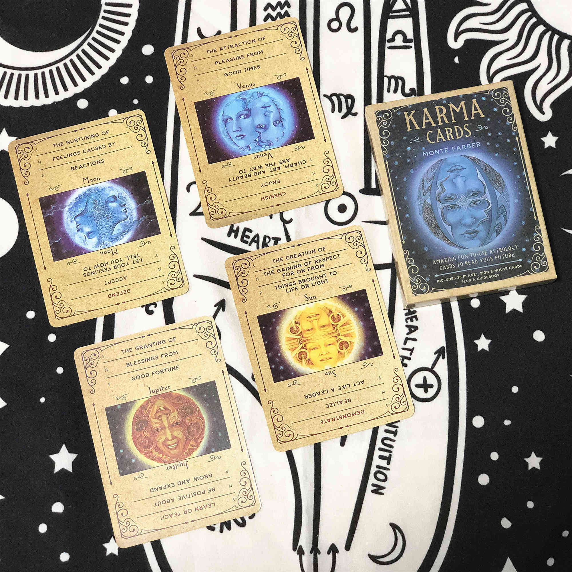 包邮  karma cards业力因果神谕卡 英文桌布纸卡牌